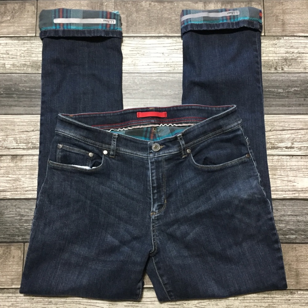 LL Bean flannel lined jeans women’s 10 Reg - Picture 7 of 8